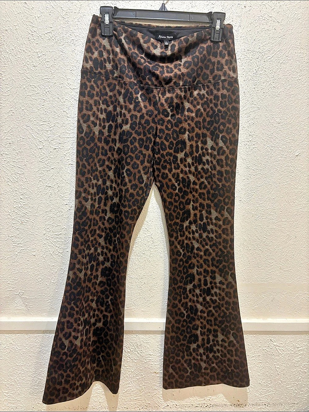Atena Marie Leopard Flare Pants in Brown & Black Size Medium Like New